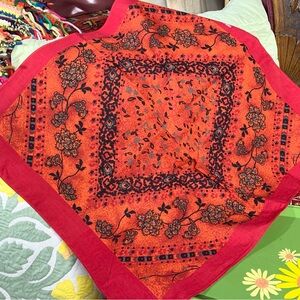 80s Bandanna Red Peony Floral